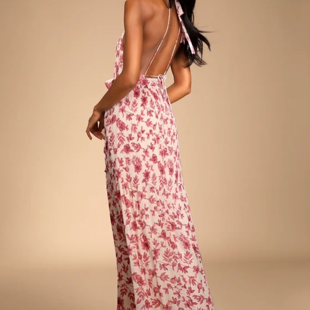 Cream Floral Print Dress